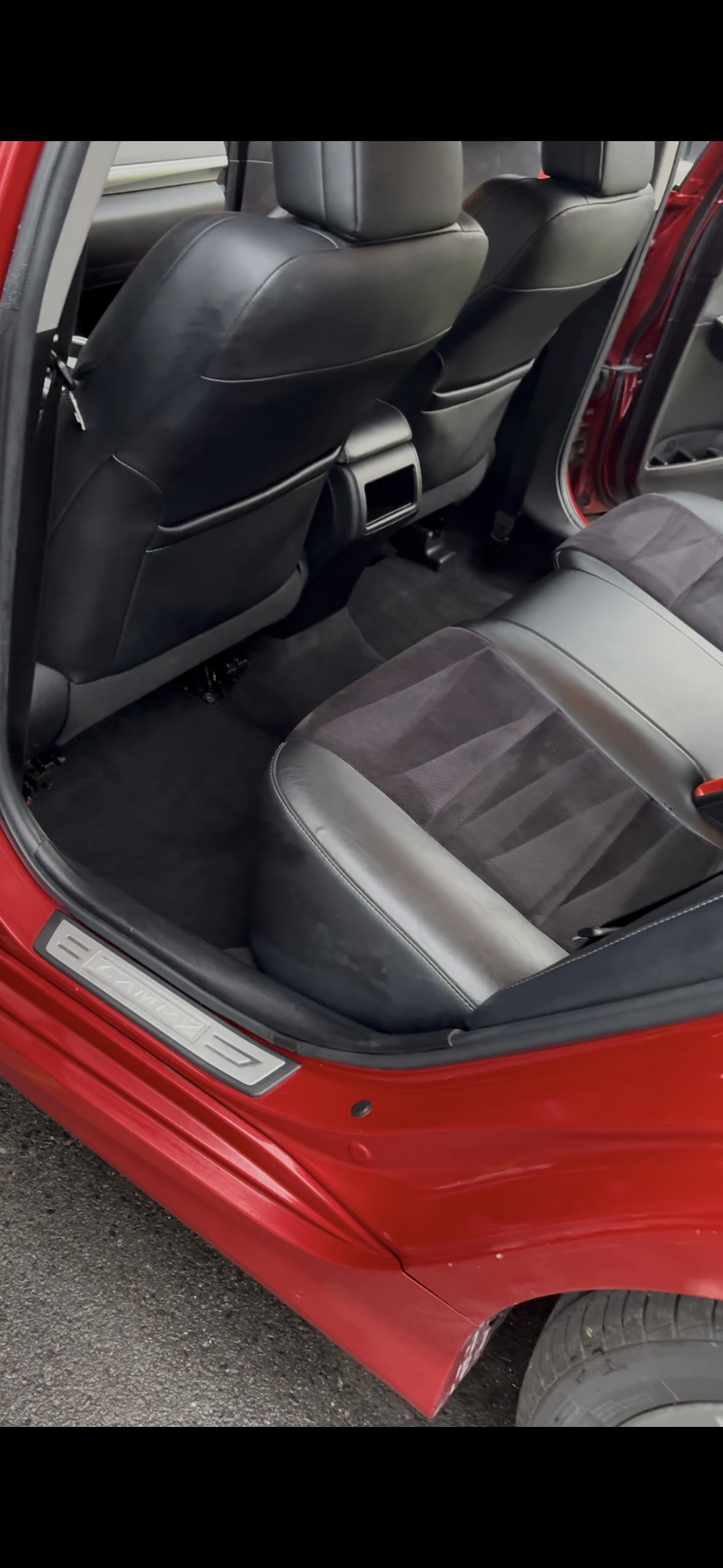 Seat Shampoo — soiled backseat before deep clean