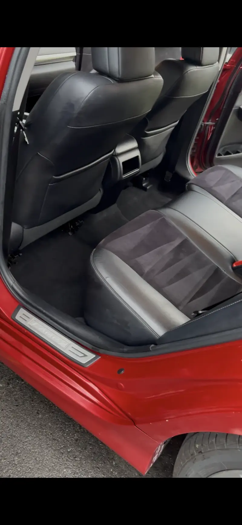 Seat Shampoo — soiled backseat before deep clean